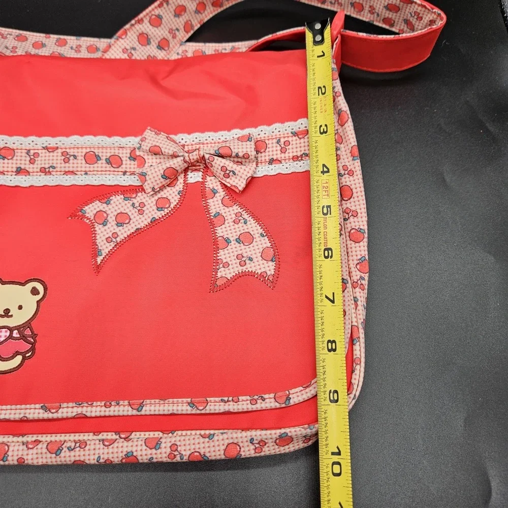 VTG Sanrio Hello Kitty Messenger Shoulder Bag Red Apple Gingham Laptop Y2K